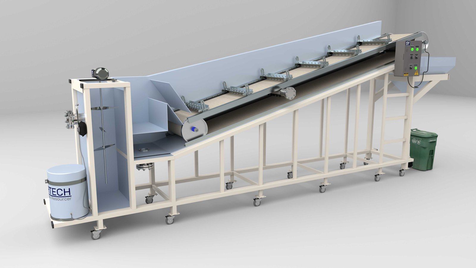 persona realizando pruebas en planta complementaria de tratamiento de aguas residuales - ver detalles de la planta